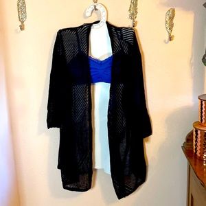 💰 4/$10 Navy blue crochet swim cover up